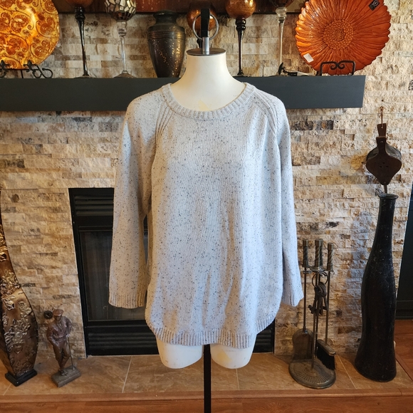 eight eight eight Specked Wool Blend Knit 3/4 Sleeve Pullover Sweater Size XL - Picture 3 of 8